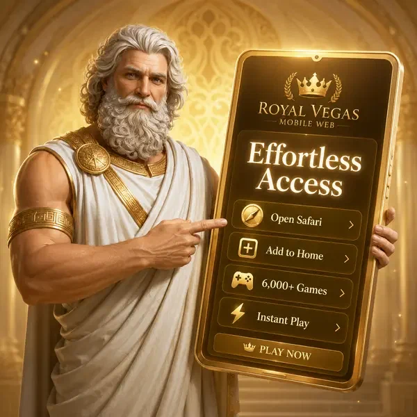 Interfaz de app móvil de acceso iOS de Savaspin brillando en pantalla de tablet dorada